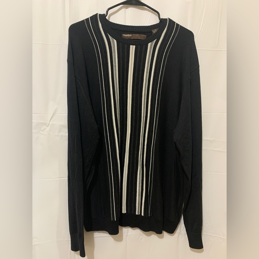 PERRY ELLIS black, long sleeve lightweight sweater, size XL